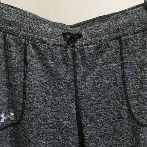 UNDER ARMOUR Black Gray Marled Drawstring Waist Pull On Jogger Pant - Picture 5 of 7